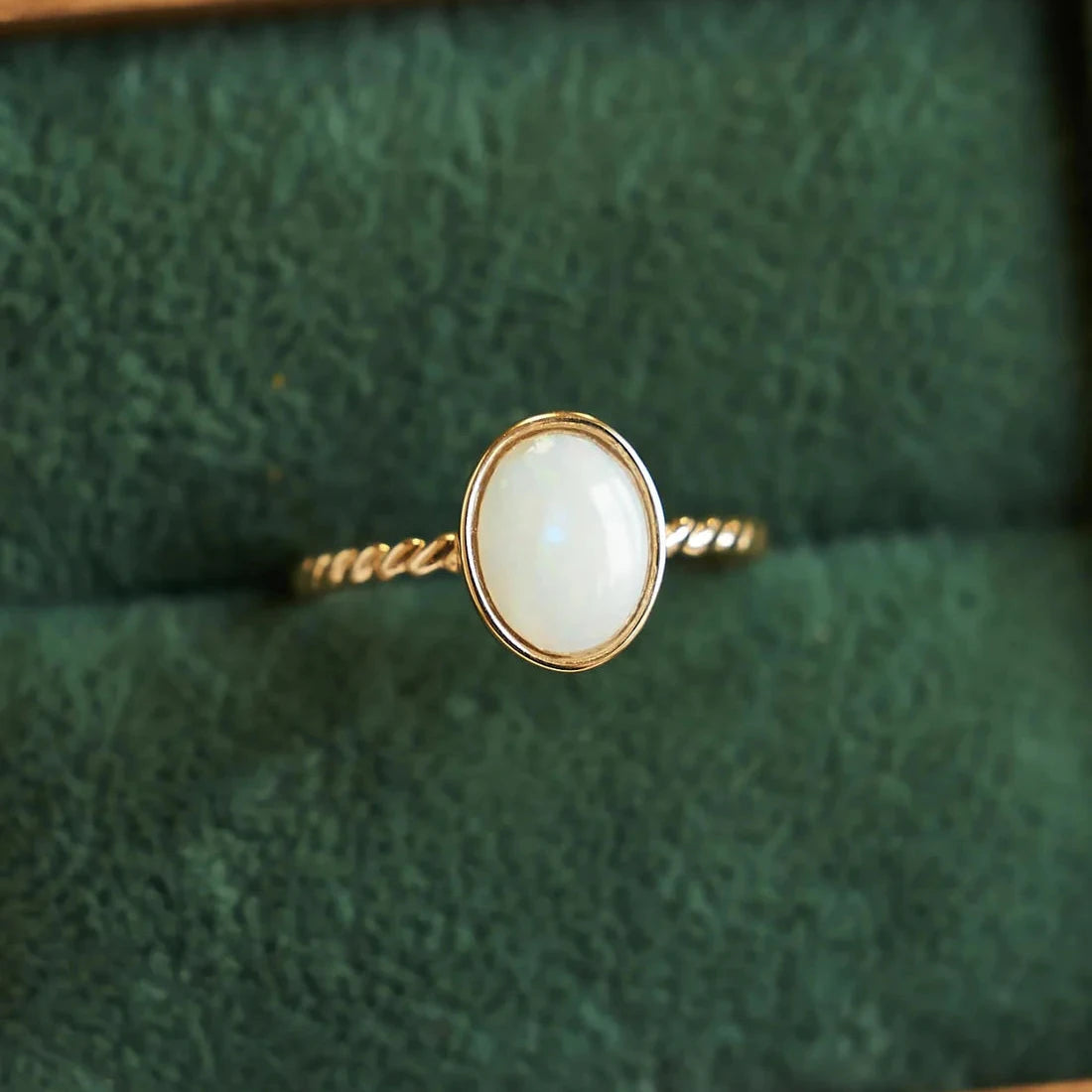 Gold Ring with Oval Opal