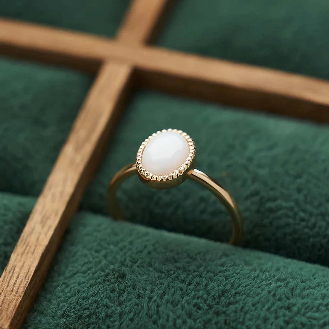 Gold Ring with Oval Opal