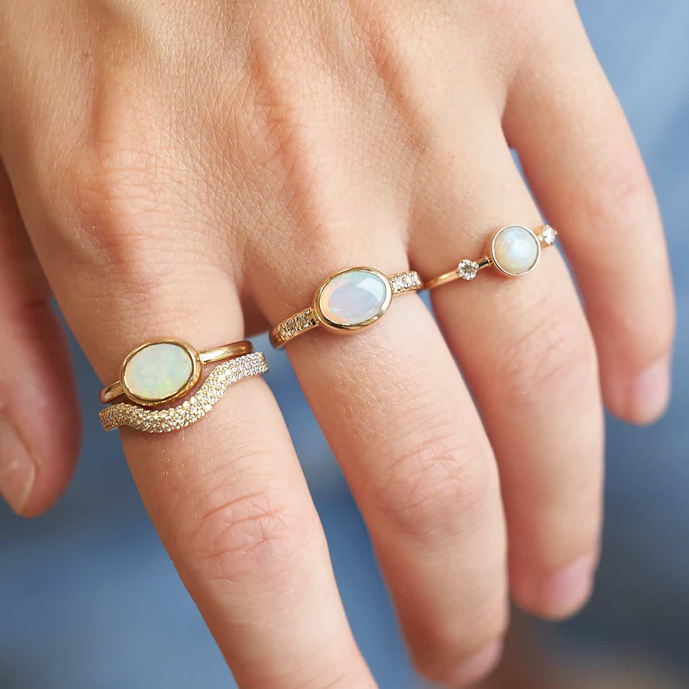Gold Ring with Oval Opal