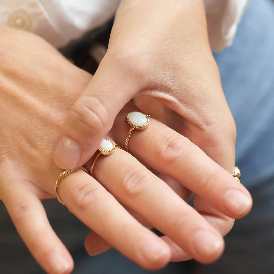 Gold Ring with Oval Opal