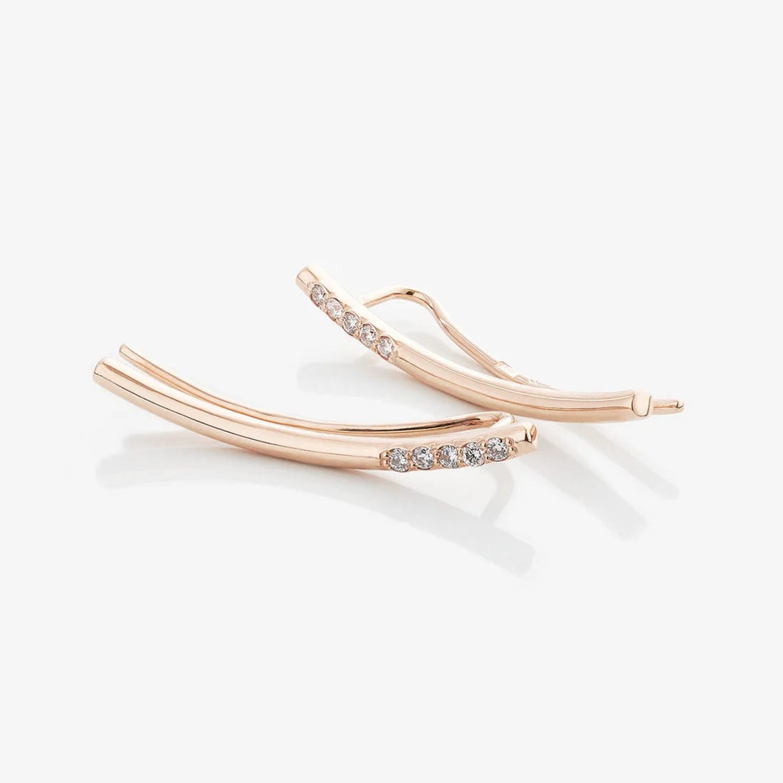 Gold Cuff Earrings with Diamonds