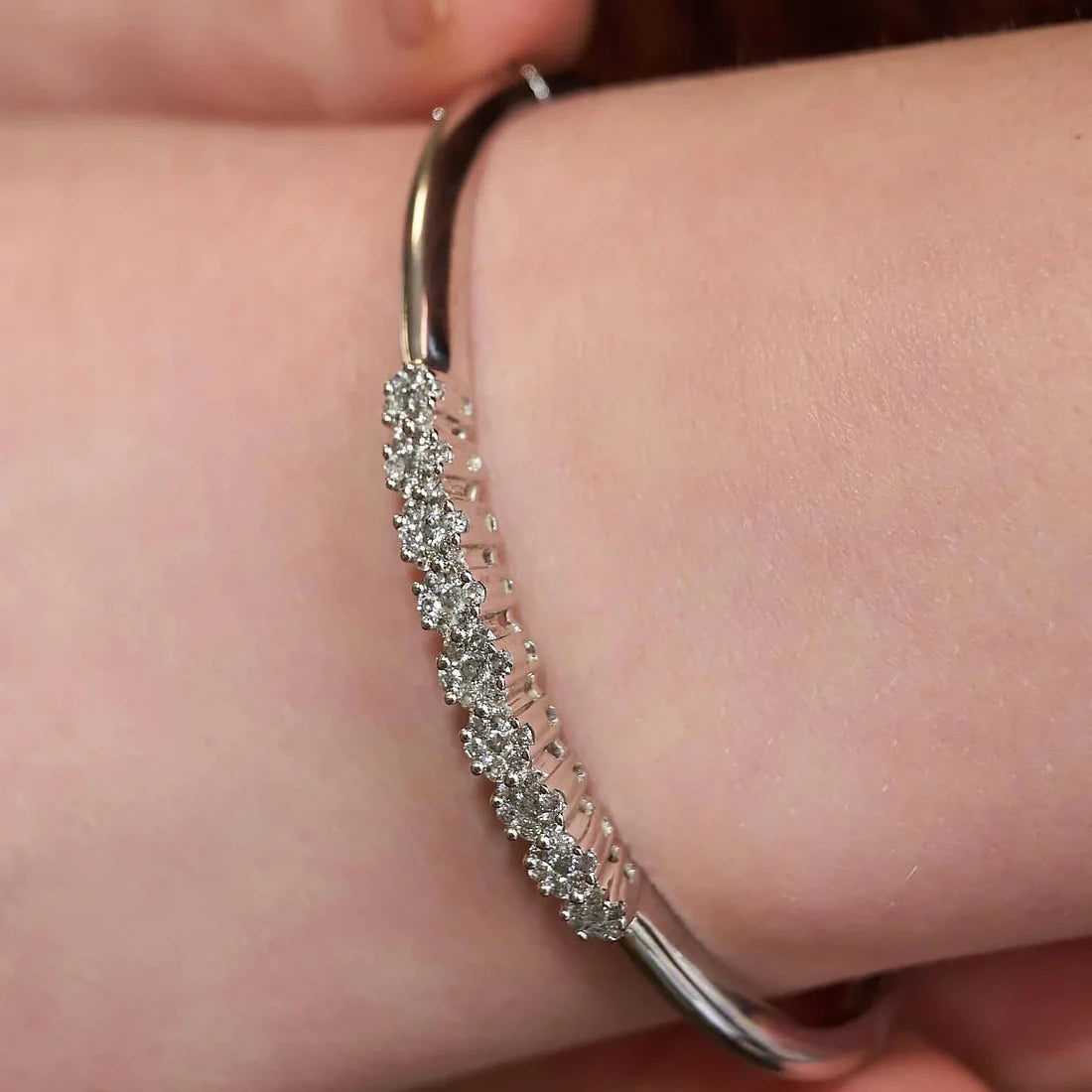 Gold Hard Bracelet with Diamonds