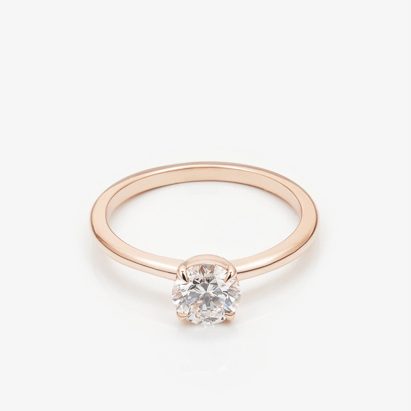 Gold Ring with Round Diamond 0,5 ct