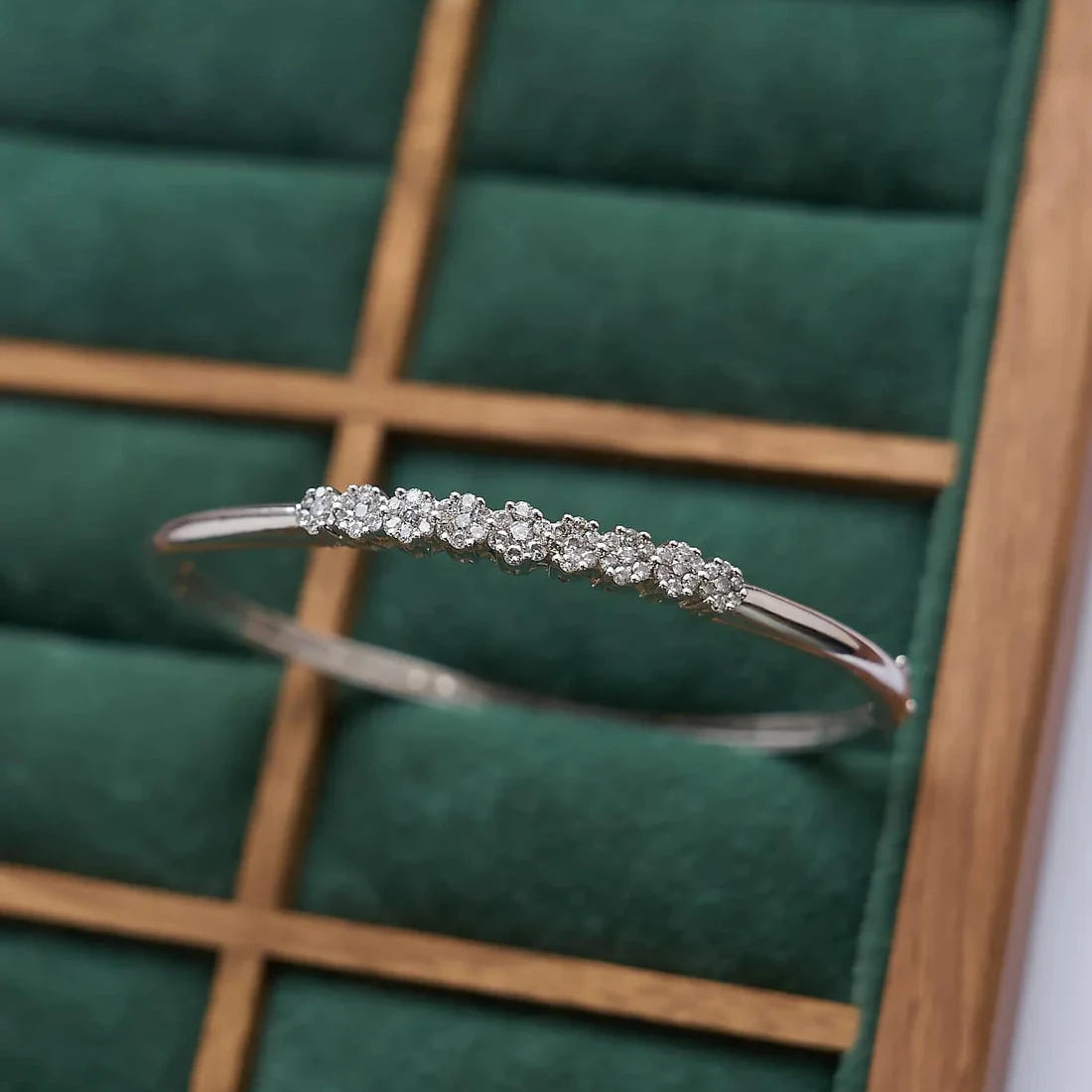 Gold Hard Bracelet with Diamonds