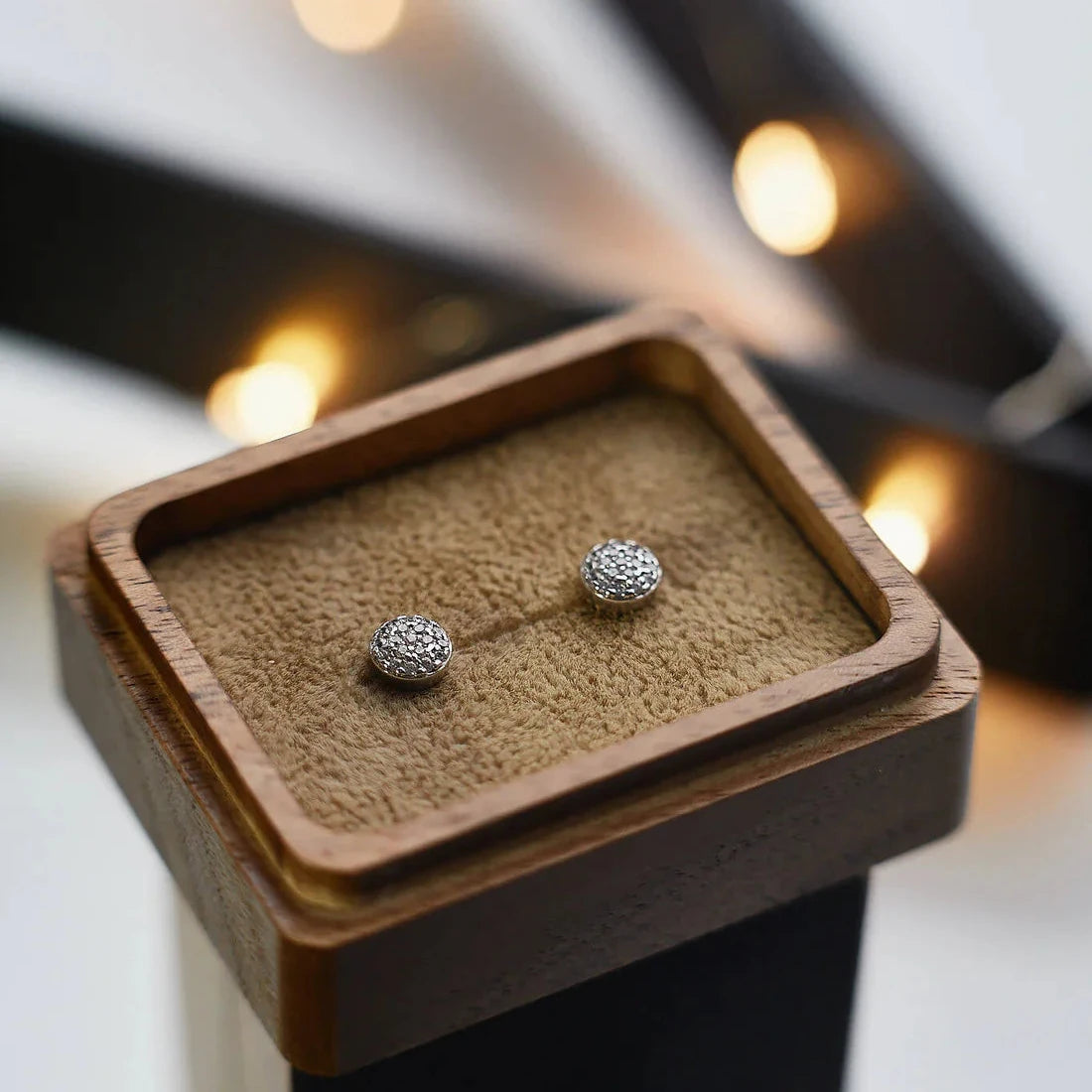 Gold Stud Earrings with Diamonds