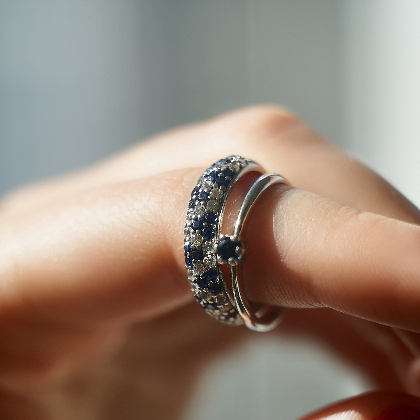Gold Ring with Sapphires and Diamonds
