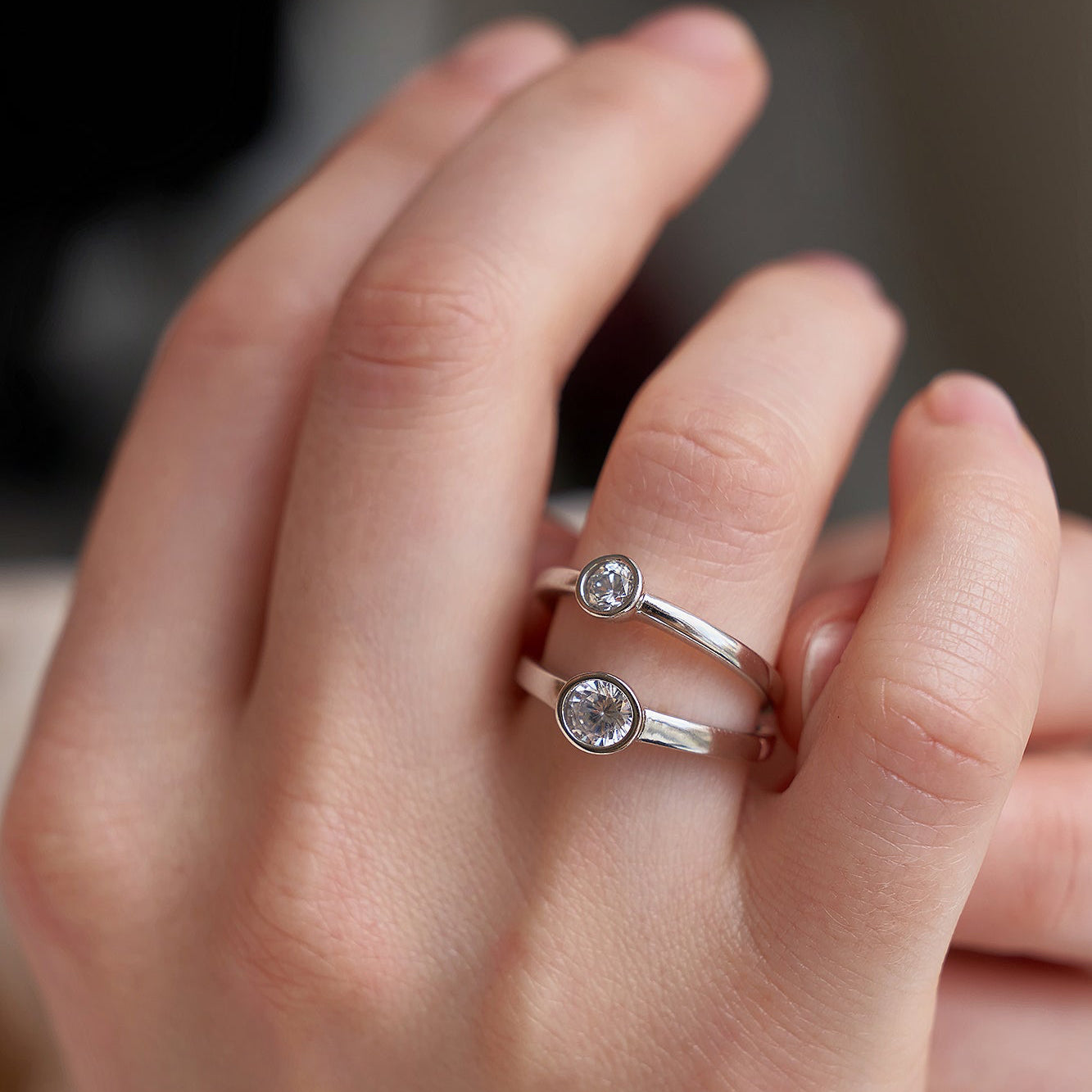 Gold Ring with Round Diamond 0,5 ct