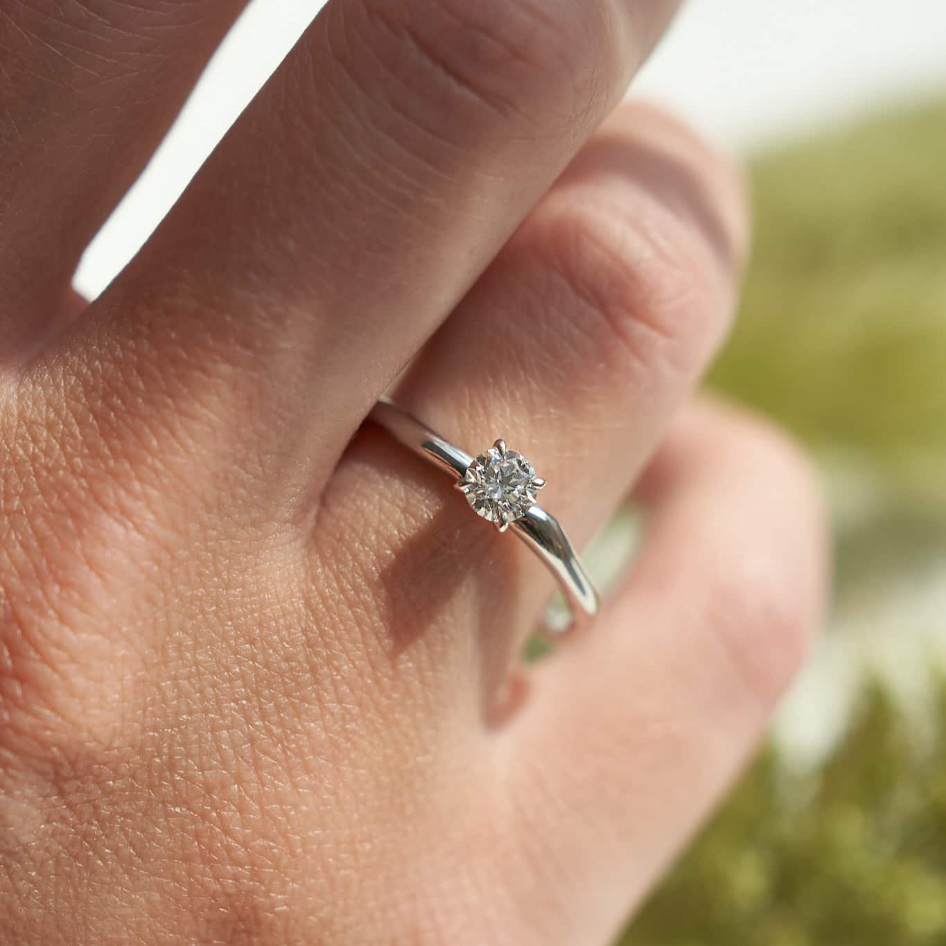 Gold Ring with Round Diamond 0,3 ct