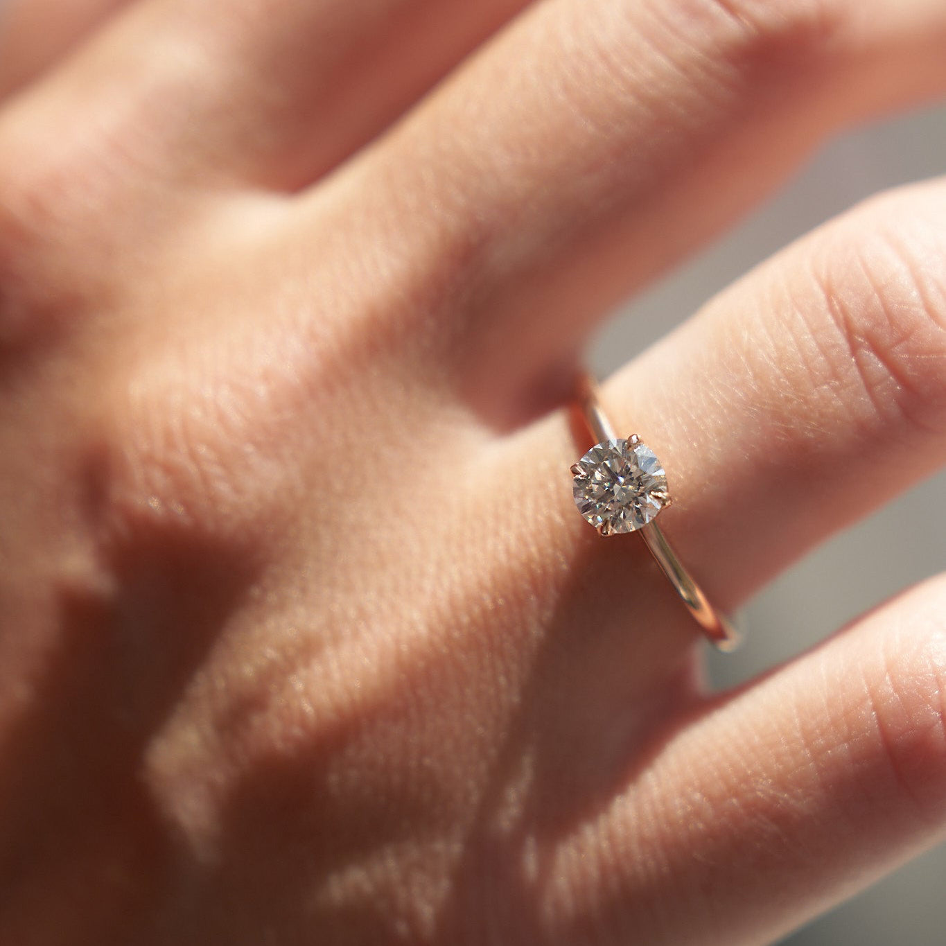 Gold Ring with Round Diamond 0,5 ct