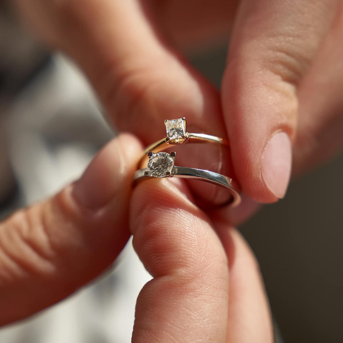 Gold Ring with Round Diamond 0,3 ct