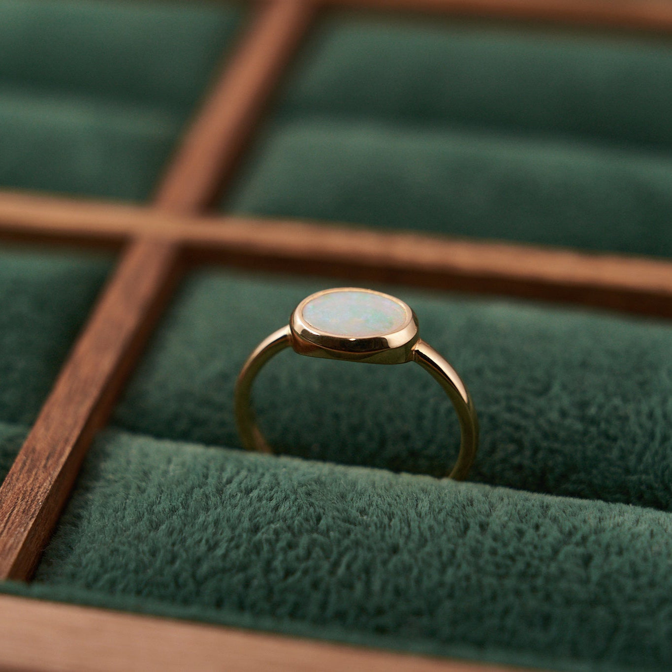 Gold Ring with Oval Opal