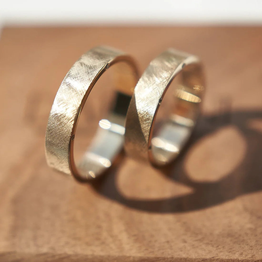 Gold Wedding band with Diamonds