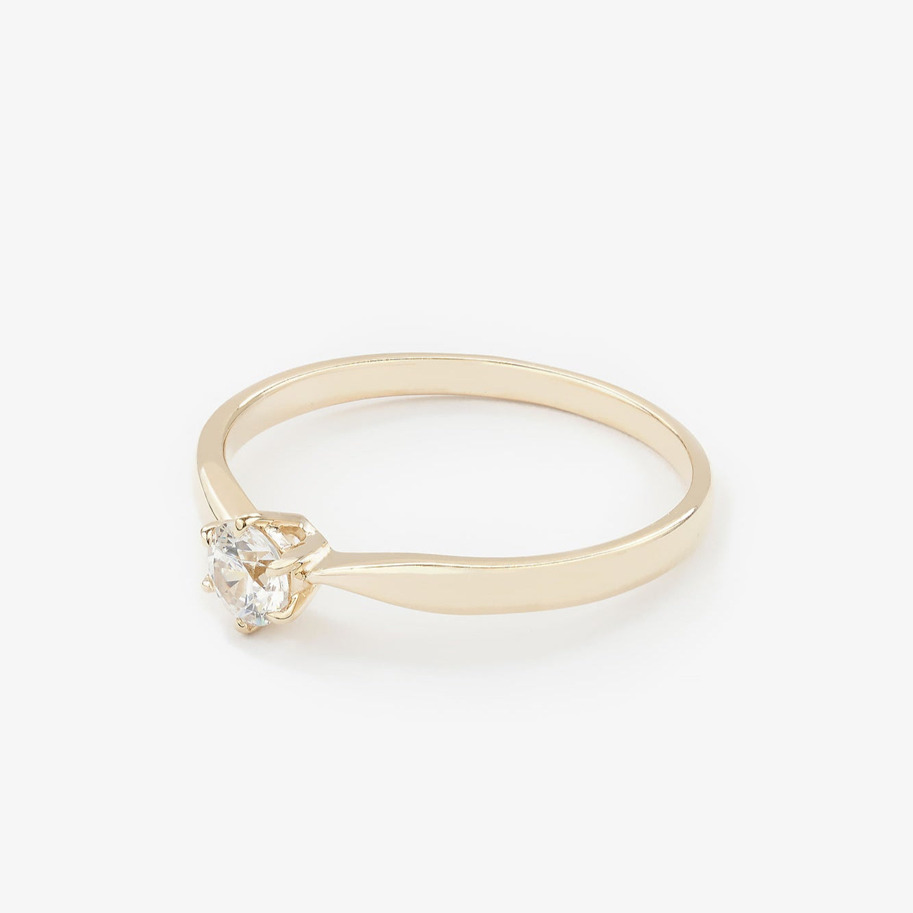 Gold Ring with Round Diamond 0,3 ct