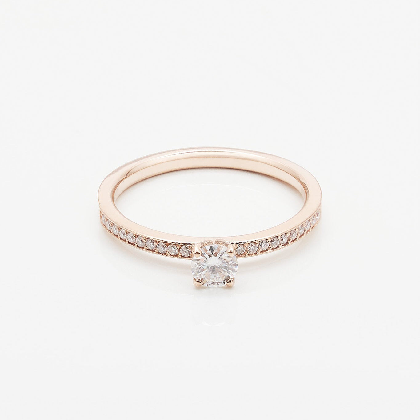 Gold Ring with Round Diamond 0,3 ct