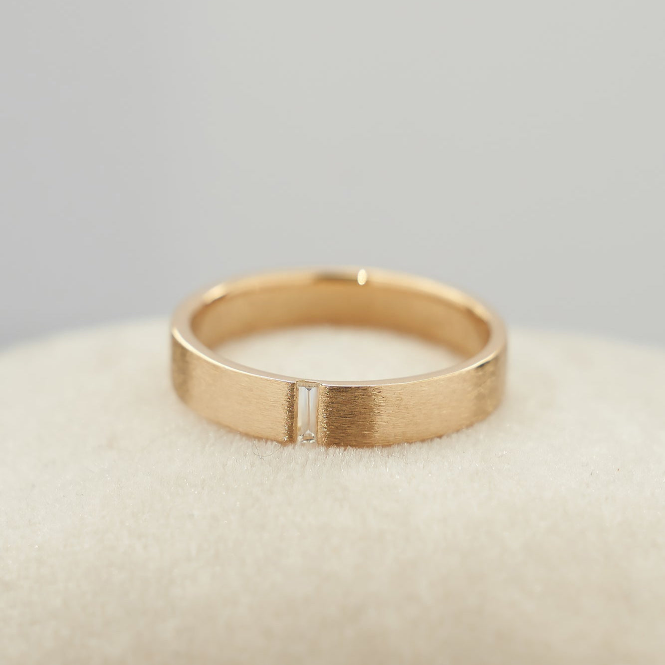 Gold Wedding band with diamonds