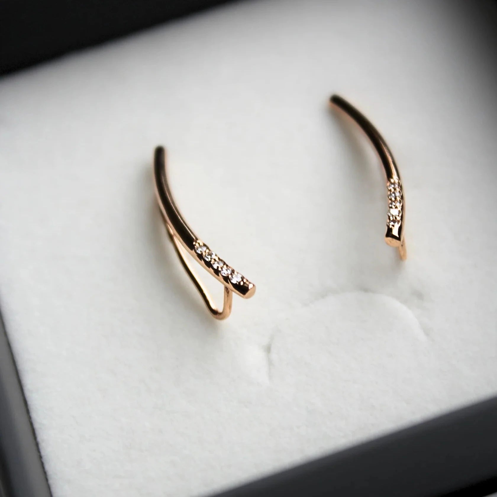 Gold Cuff Earrings with Diamonds